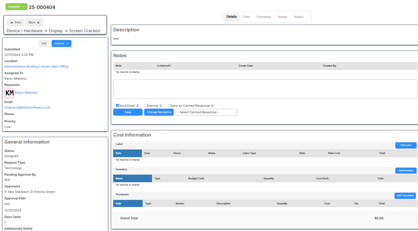 Manage requests assigned to you