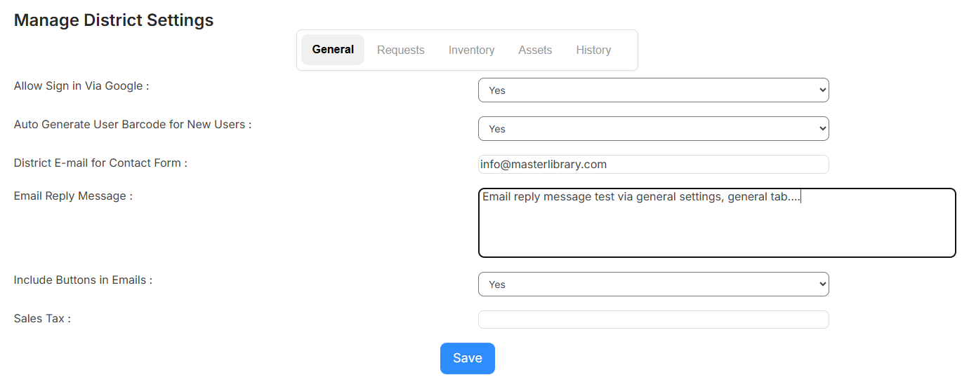 Manage general settings