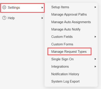 Manage request types