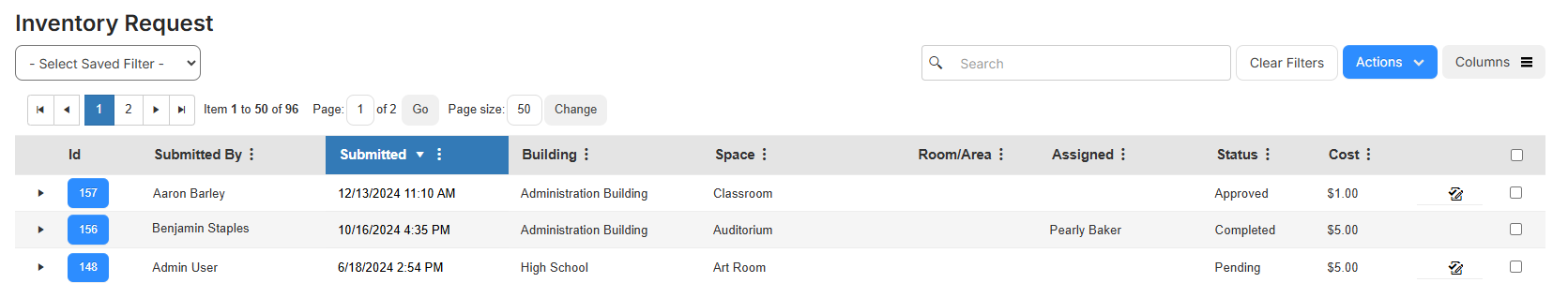 View Inventory Requests.
